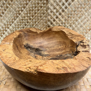 13" Thick Teak Abstract Bowl