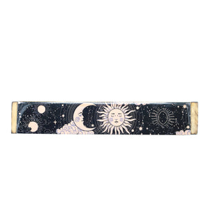 Wooden Incense Burner Box - Sun & Moon (Pink)