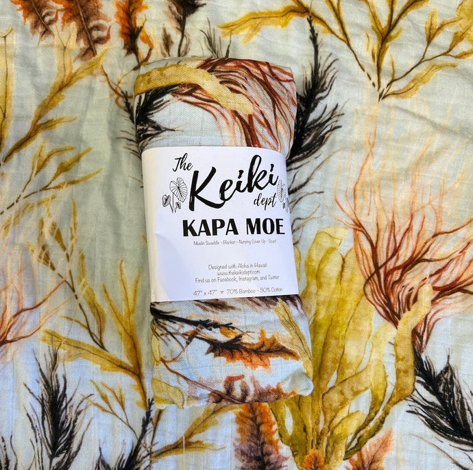 The Keiki Dept -Limu Kahakai Bamboo Swaddle Blanket