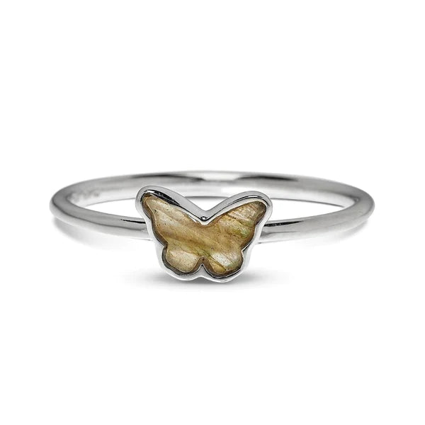 Butterfly Labradorite Silver Ring