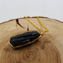 Raw Black Tourmaline Pendant Necklace