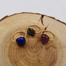 Lapis Lazuli & Amethyst & Shell Ring