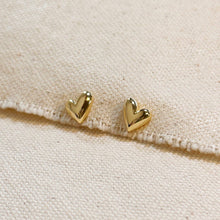 Dainty Gold Heart Stud Earrings