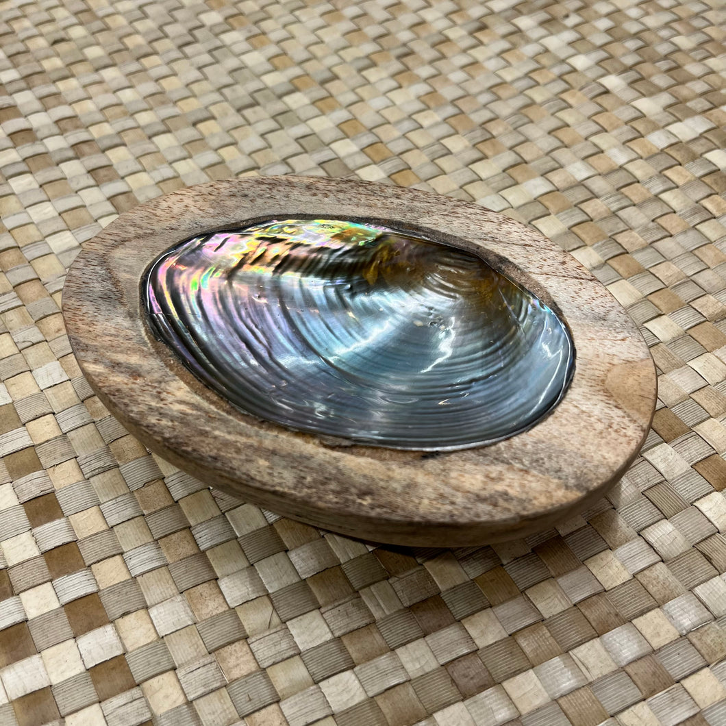 Wooden Abalone Shell Dish