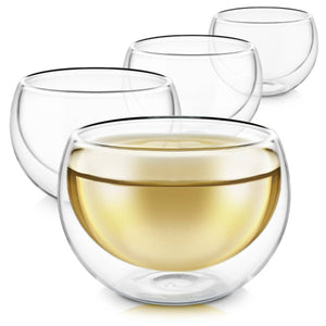 Teabloom Celebration Double Wall Glass Tea Cups