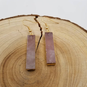 Natural Crystal Stick Earrings