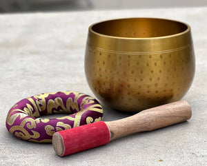 Tibetan Gong Meditation Singing Bowl Complete Set: Medium