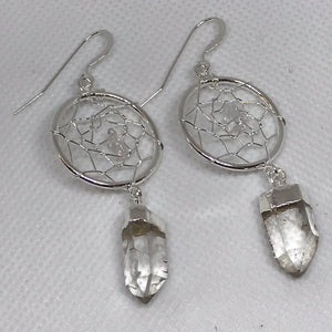 Dreamcatcher Crystal Silver Earrings