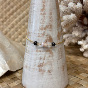 Driftwood Dreams - Cone Shell & Double Pearl Bracelet