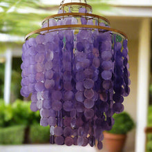 Short Purple Capiz Chandelier