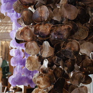 Natural Purple Capiz Chandelier