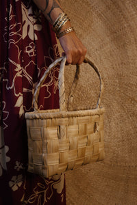 Handmade Tahitian Lauhala Woven Tote