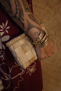 Woven Lauhala Zipper Clutch