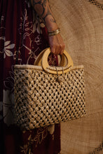 Handmade Tahitian Lauhala Wood Handle Purse