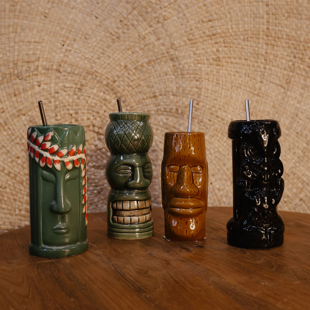 Ceramic Tiki Glasses