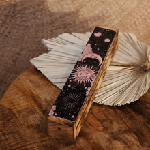 Wooden Incense Burner Box - Sun & Moon (Pink)