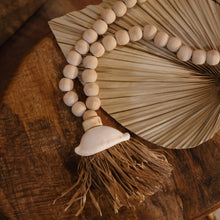 Small Natural Wooden Beaded Shell Necklace