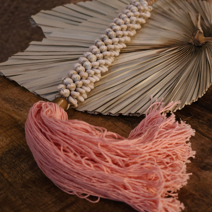 Pink Tassel Cowrie Shell Wall Decor