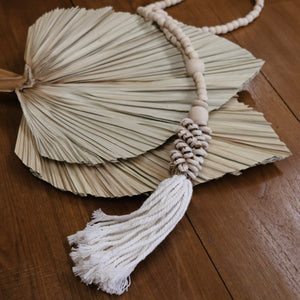 Wooden Beaded Shell Tassel Decor