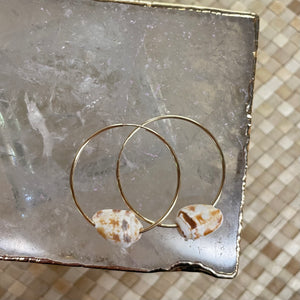 Driftwood Dreams - Lilly Cone Shell Hoops (M)