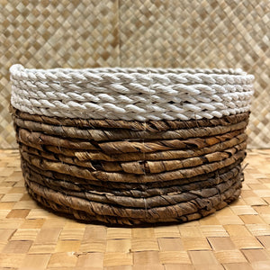 Woven Natural & White Basket
