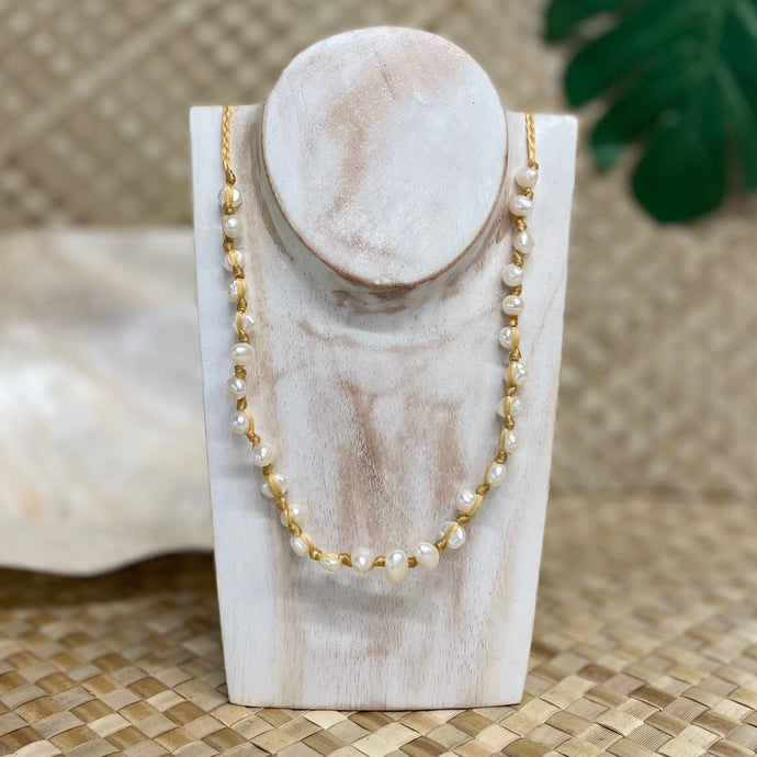 Beach Girl Jewels - Multi Freshwater Pearl Woven Necklace