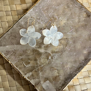 21 Degree North- Pua Melia Flower Earrings - Mother of Pearl