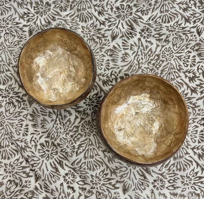 Gold Inlay Capiz Coconut Bowl