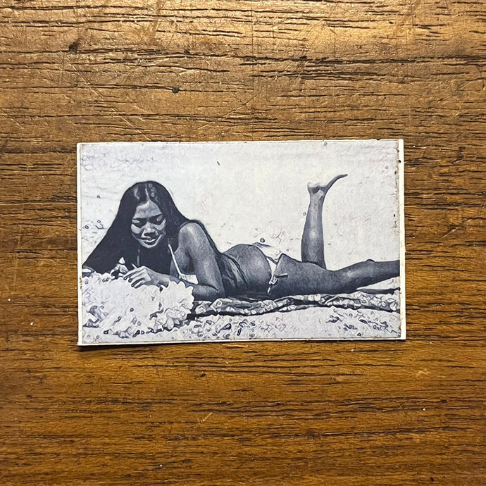 Vintage Girl On Beach Sticker