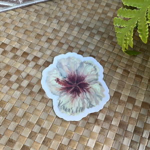 Holly's Art - White Hibiscus Sticker
