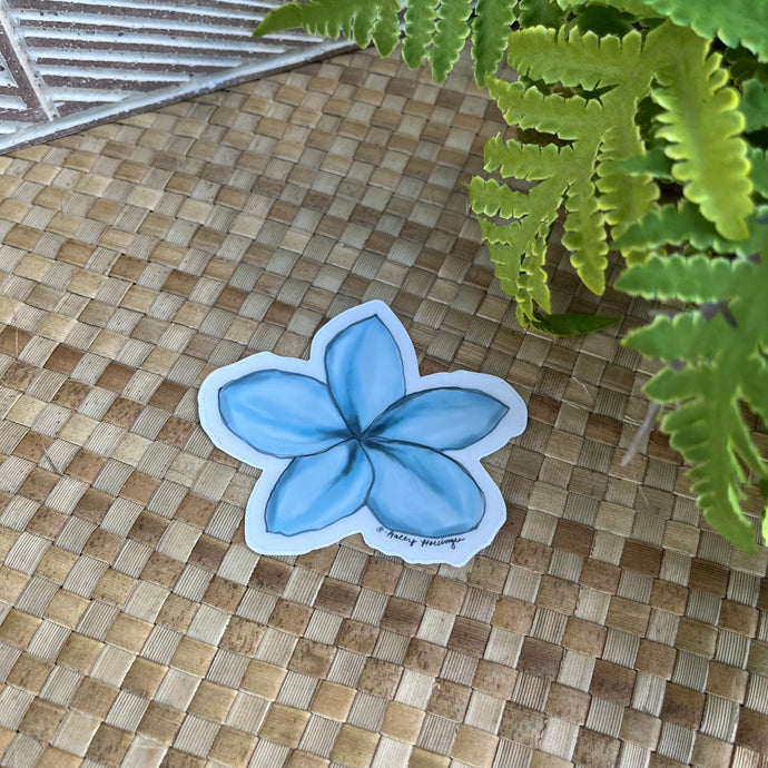 Holly's Art - Blue Plumeria Sticker
