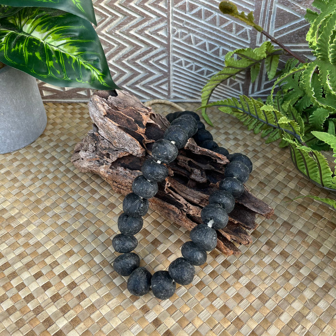 Ghana Glass Bead Necklace - Black