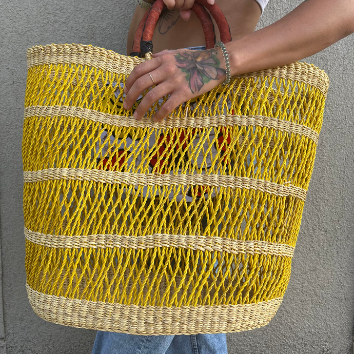 Yellow Market Basket Tote