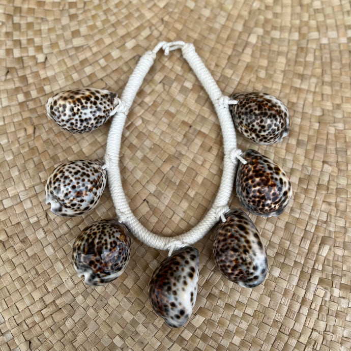 Tiger cowrie shell necklace deals
