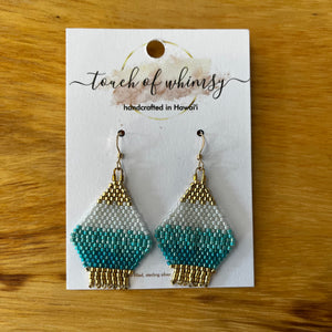 Touch of Whimsy - Gold and Seafoam Earring