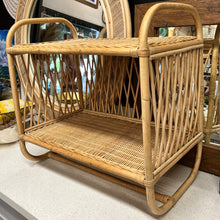 Double Decker Rattan Wall Shelf