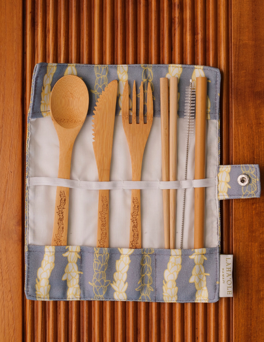 Lahaʻole - Pikake Lei Bamboo Cutlery Set