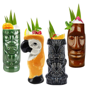 Ceramic Tiki Glasses