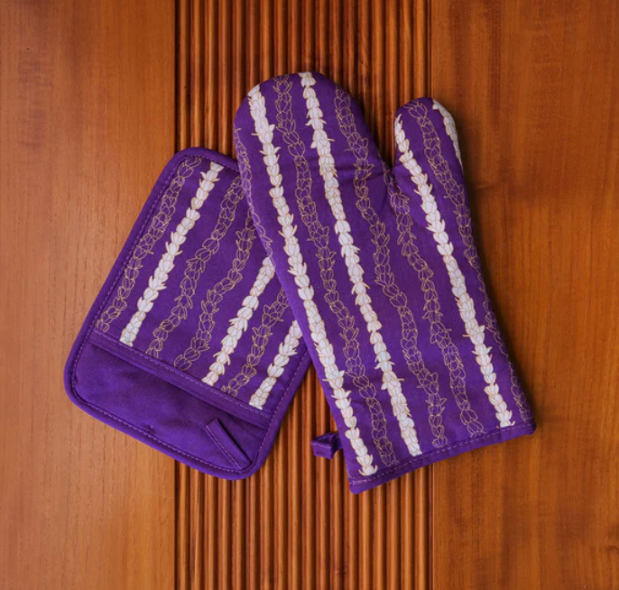 Lahaʻole - Pikake Lei Mit & Hot Pad Set (PURPLE)