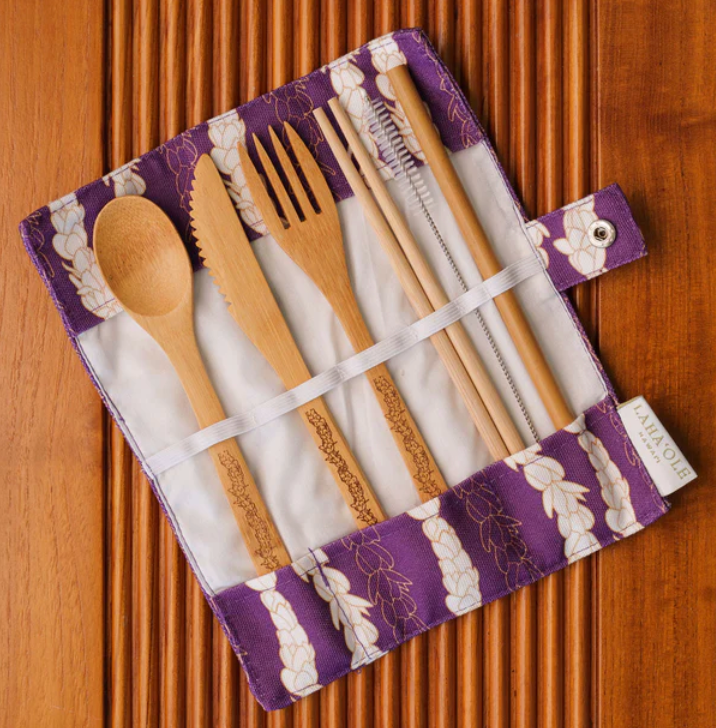 Lahaʻole - Pikake Lei Bamboo Cutlery Set