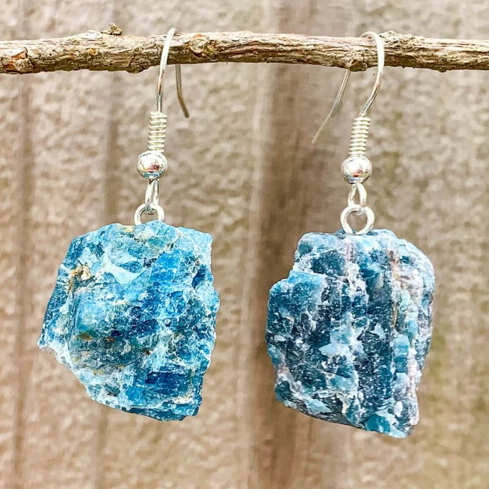 Blue Apatite Silver Earrings