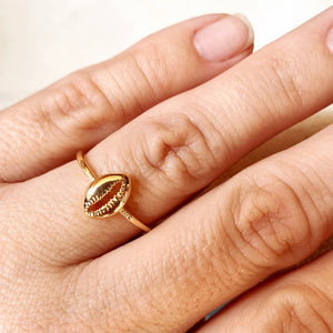 Gold Cowrie Shell Ring