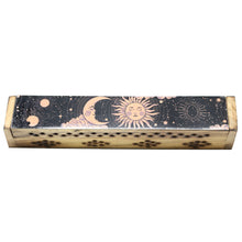 Wooden Incense Burner Box - Sun & Moon (Pink)