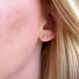 Gold Eye Stud Earring