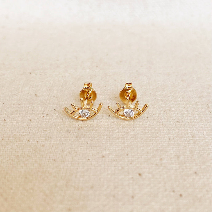 Gold Eye Stud Earring