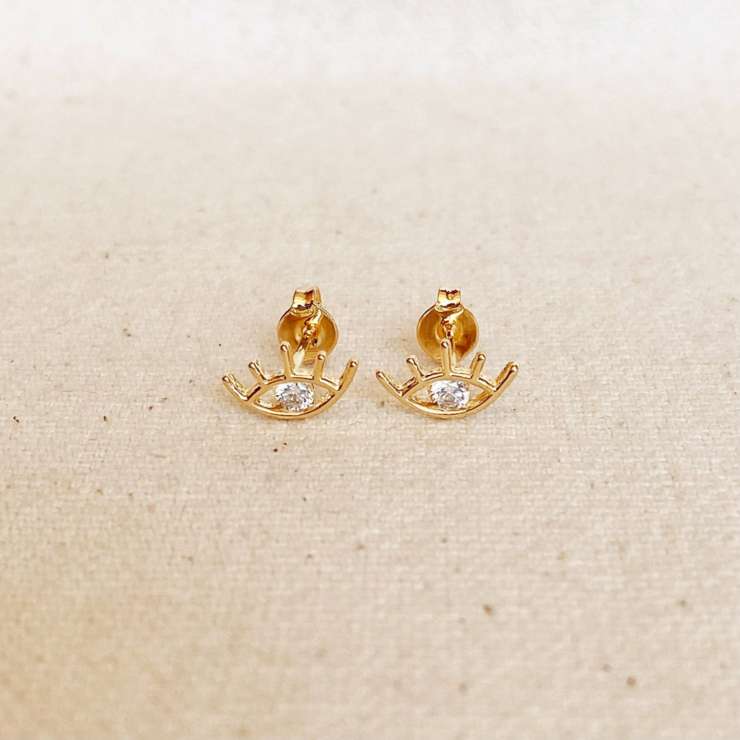 Gold Eye Stud Earring