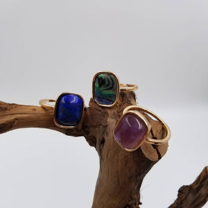 Lapis Lazuli & Amethyst & Shell Ring