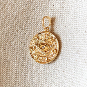 Gold Evil Eye Protection Pendant