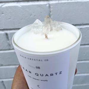 Clear Quartz Crystal Candle 