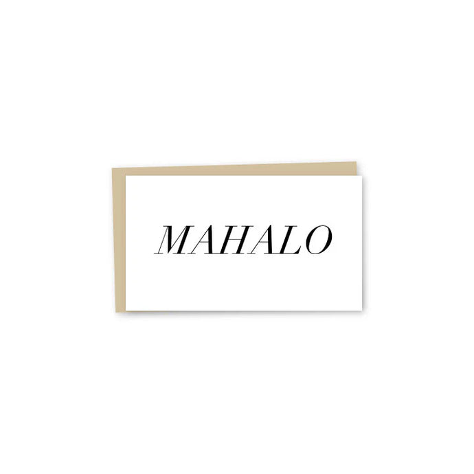 Block Mahalo Letterpress Mini Card